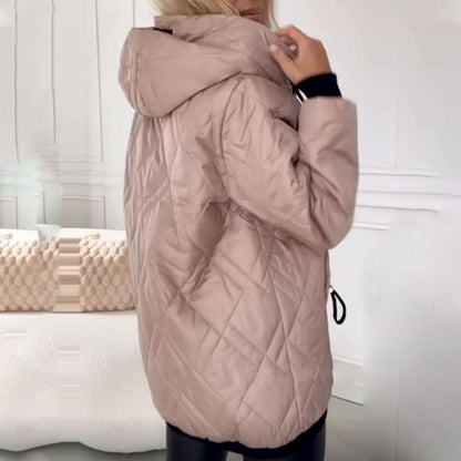 Women’s Winter Fashionable High-neck Hip-length Parka Coat