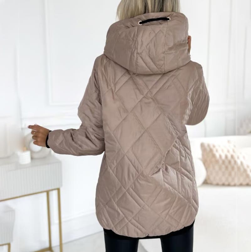 Women’s Winter Fashionable High-neck Hip-length Parka Coat