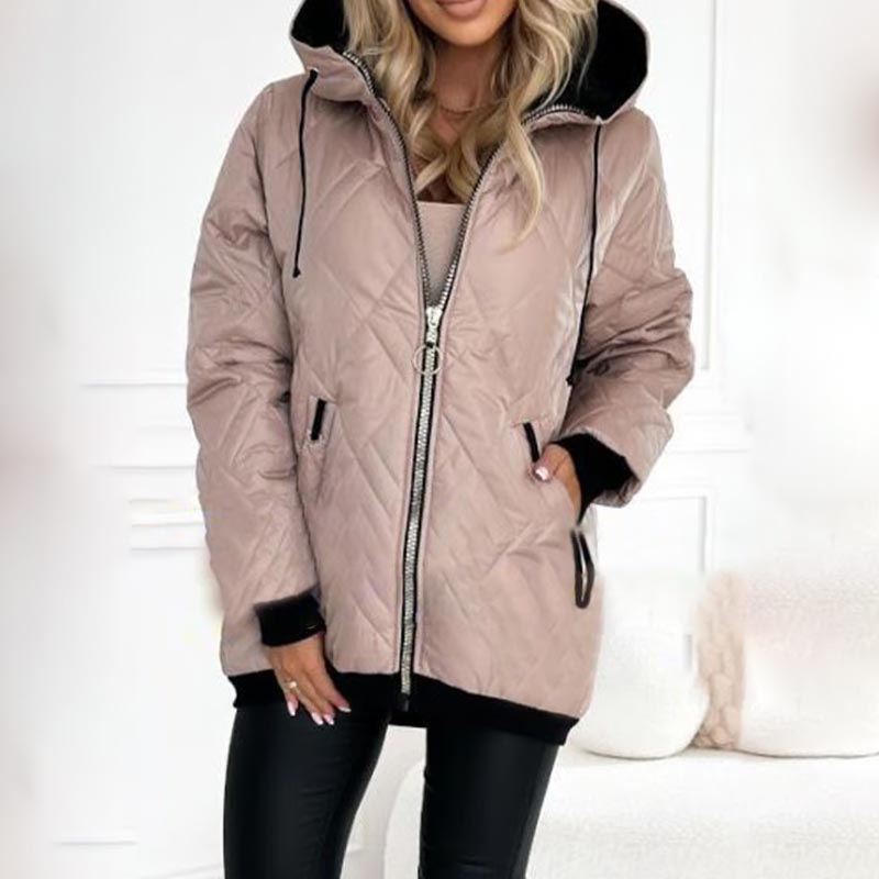 Women’s Winter Fashionable High-neck Hip-length Parka Coat