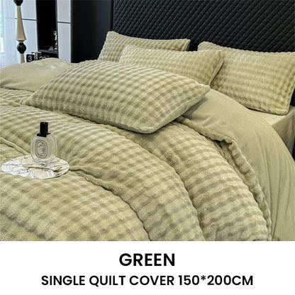 Winter Fluffy Plush Milk Velvet Comforter Set