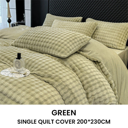 Winter Fluffy Plush Milk Velvet Comforter Set