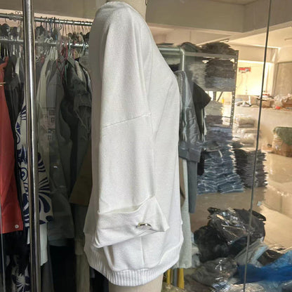 Top en tricot de couleur unie classique des femmes