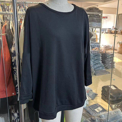 Top en tricot de couleur unie classique des femmes