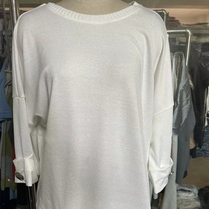 Top en tricot de couleur unie classique des femmes