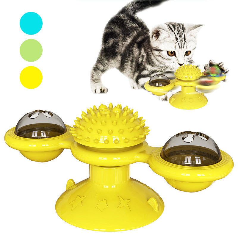 [pets gift] Rotary Windmill Cat Toys with Catnip
