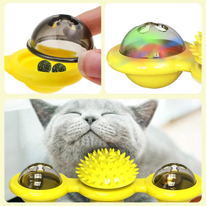 [pets gift] Rotary Windmill Cat Toys with Catnip