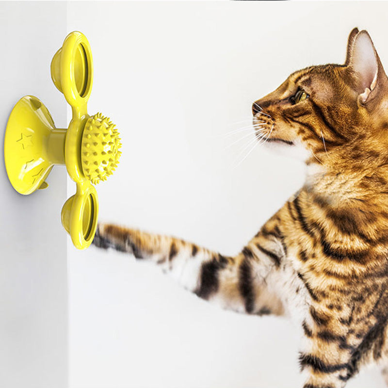 [pets gift] Rotary Windmill Cat Toys with Catnip