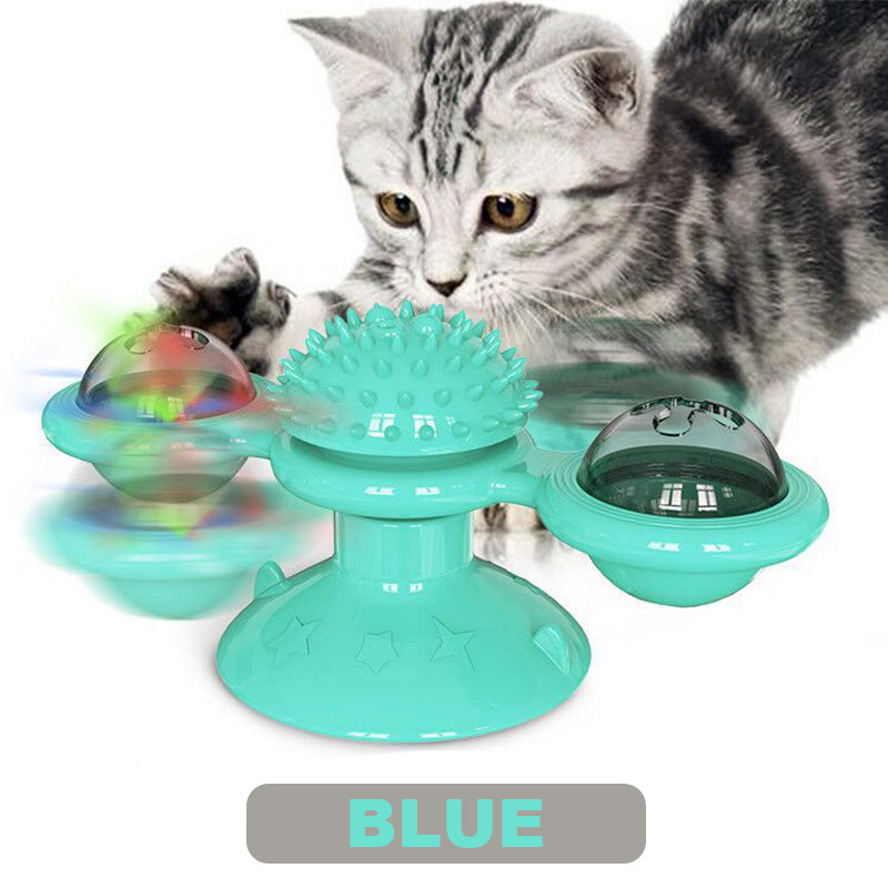 [pets gift] Rotary Windmill Cat Toys with Catnip