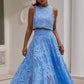 Cutout Sleeveless Top & Flowy Skirt 2-Piece Set