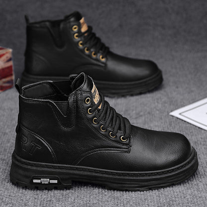 🔥Vente chaude du Nouvel An🔥Bottes à lacets vintage en cuir PU pour hommes