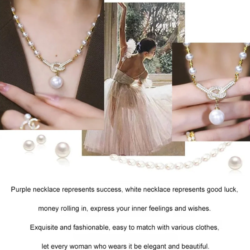 Collier de perle simulé élégant des femmes