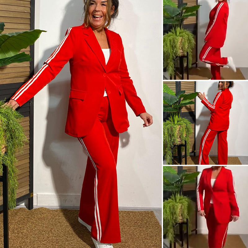 Veste de mode pour femmes et pantalon en deux pièces