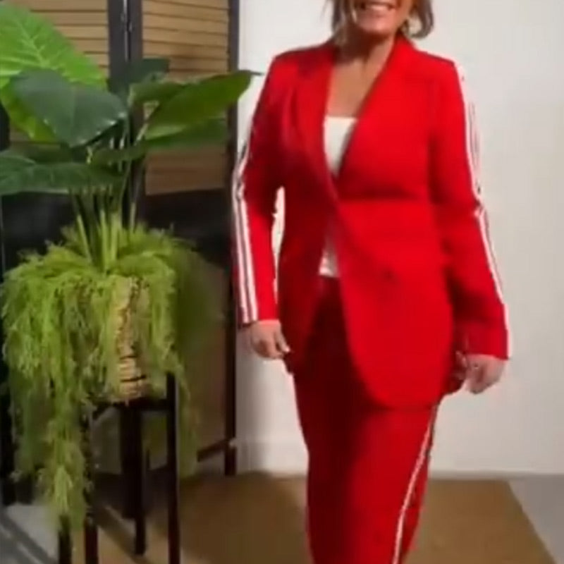 Veste de mode pour femmes et pantalon en deux pièces