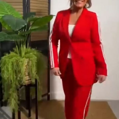 Veste de mode pour femmes et pantalon en deux pièces