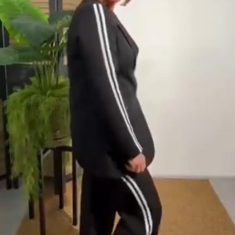 Veste de mode pour femmes et pantalon en deux pièces