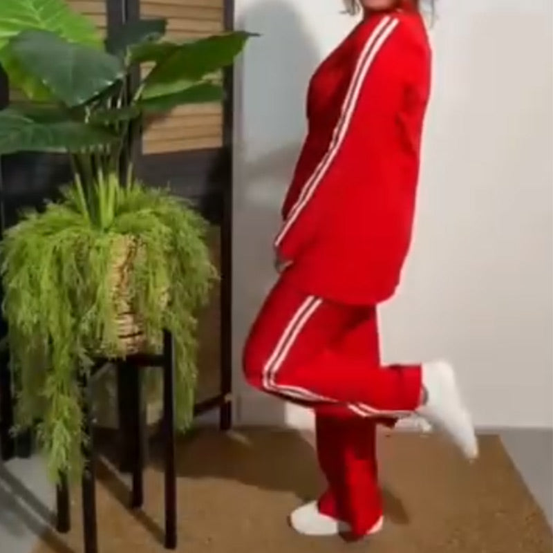 Veste de mode pour femmes et pantalon en deux pièces