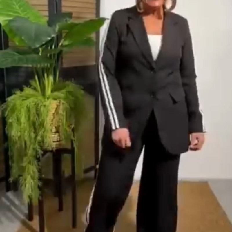 Veste de mode pour femmes et pantalon en deux pièces