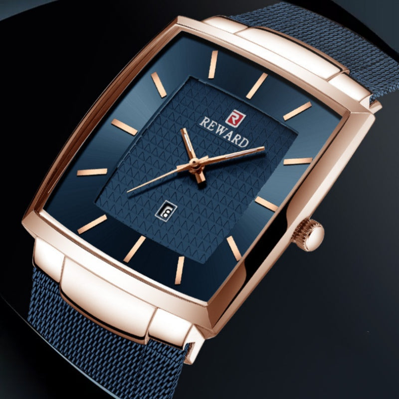 Men’s Ultra-thin Square Mesh Belt Quartz Watch