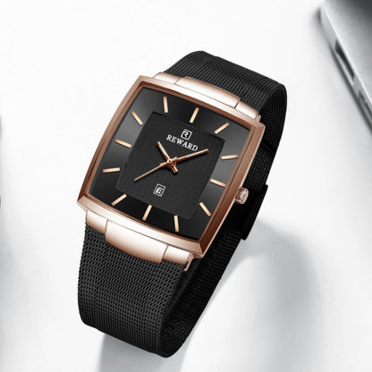 Men’s Ultra-thin Square Mesh Belt Quartz Watch
