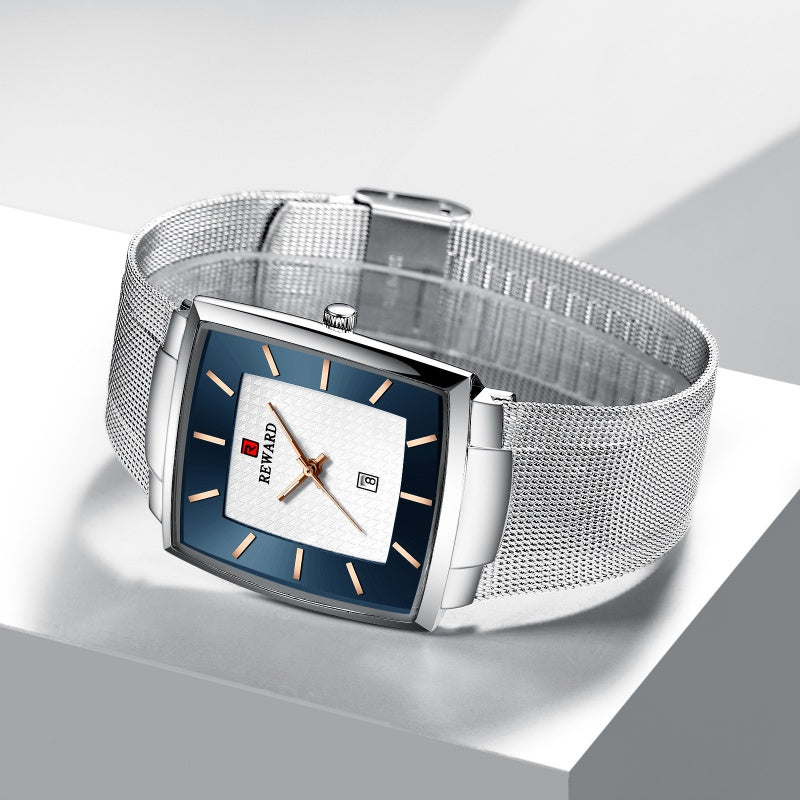 Men’s Ultra-thin Square Mesh Belt Quartz Watch