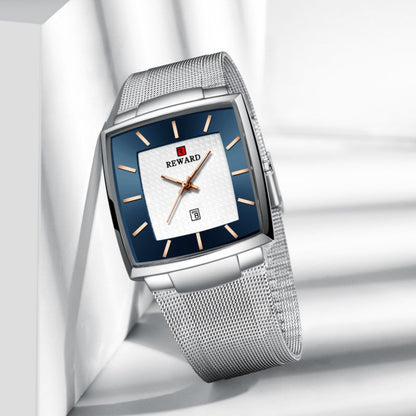 Men’s Ultra-thin Square Mesh Belt Quartz Watch