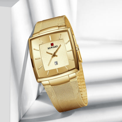 Men’s Ultra-thin Square Mesh Belt Quartz Watch