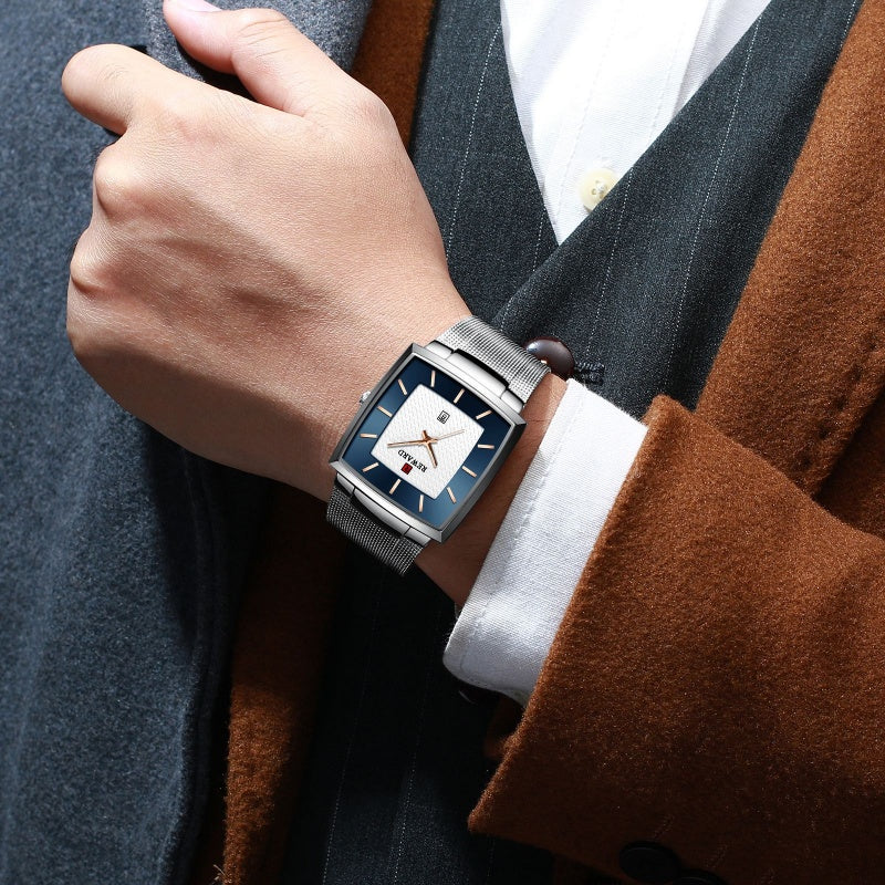 Men’s Ultra-thin Square Mesh Belt Quartz Watch