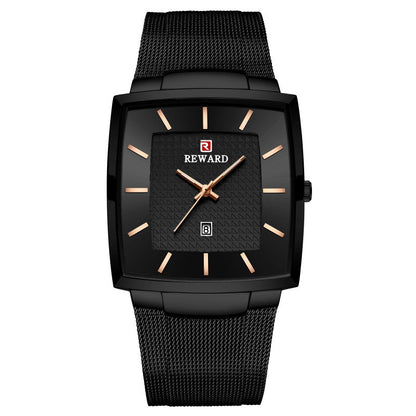 Men’s Ultra-thin Square Mesh Belt Quartz Watch