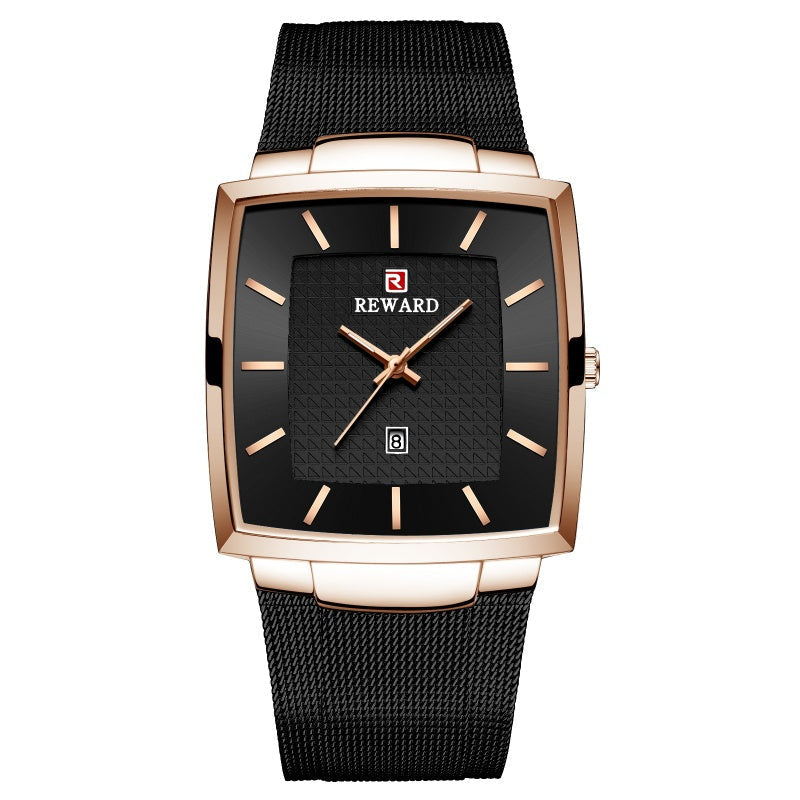 Men’s Ultra-thin Square Mesh Belt Quartz Watch