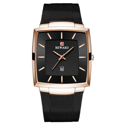 Men’s Ultra-thin Square Mesh Belt Quartz Watch