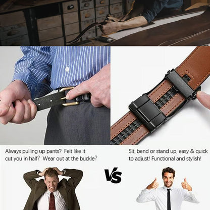✨️Best for Father's Day🎁 Leather Ratchet Belt With Adjustable Buckle💼