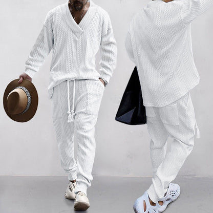 💥Arrived Today-SAVE50%💥Men's 2-Piece V-Neck Baggy Sweatshirt & Joggers Set