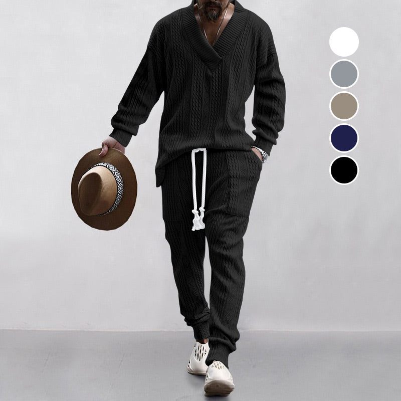 💥Arrived Today-SAVE50%💥Men's 2-Piece V-Neck Baggy Sweatshirt & Joggers Set