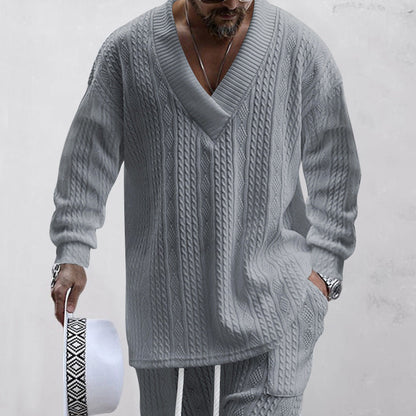💥Arrived Today-SAVE50%💥Men's 2-Piece V-Neck Baggy Sweatshirt & Joggers Set