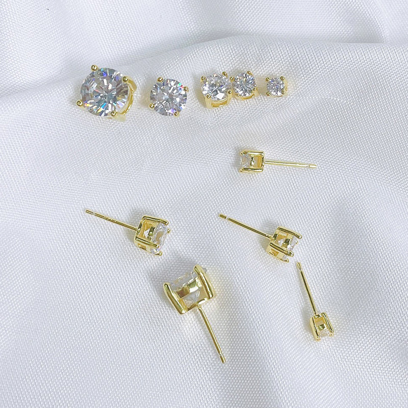 💎Captivatingly💎Sparkling Moissanite Round Stud Earrings✨