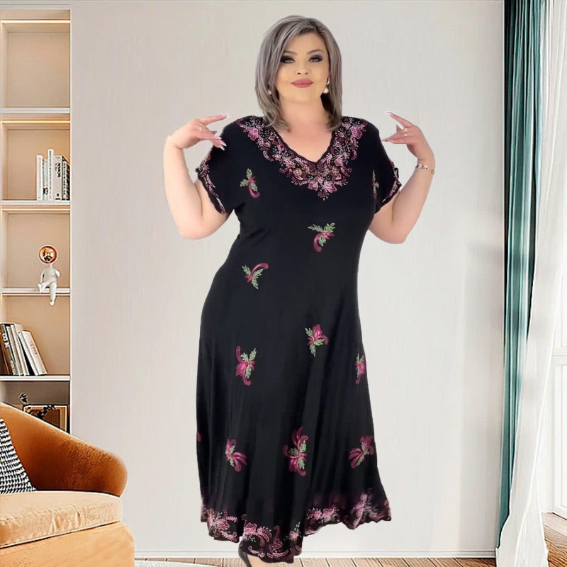 Robe midi de taille V plus taille V Flowy