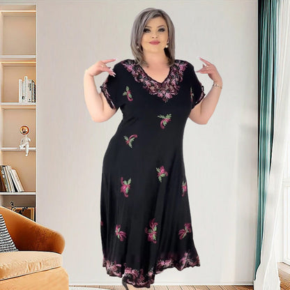 Robe midi de taille V plus taille V Flowy