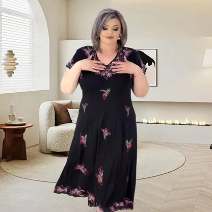 Robe midi de taille V plus taille V Flowy