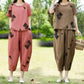🏖️Summer Hot Sale 49% OFF🌼Women's Printed Short-Sleeved Top & Cropped Pants Set