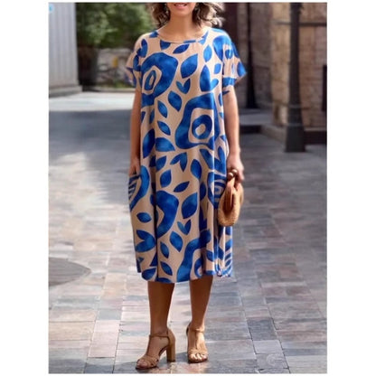 🌸👗 2025 New Round Neck Printed Dress