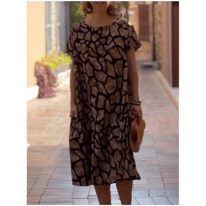 🌸👗 2025 New Round Neck Printed Dress