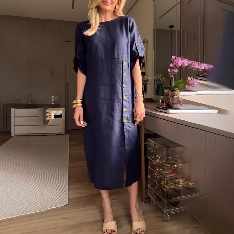 ⏳ Limited Time Hot Sale 50% OFF ✨Women's Button-Down Side Slit Maxi Dress