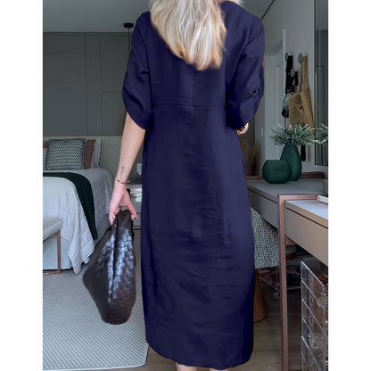 ⏳ Limited Time Hot Sale 50% OFF ✨Women's Button-Down Side Slit Maxi Dress