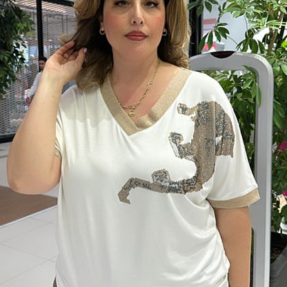 🌸Spring Specials💐 Women's Casual Elegant Printed V-Neck Top