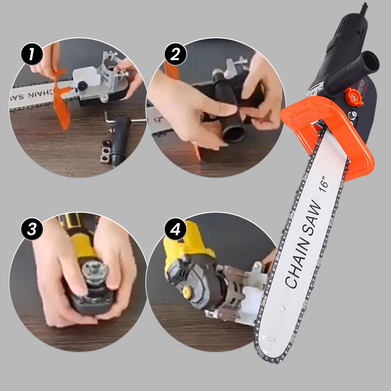 Chainsaw Converter Adapter Set -  Convert Angle Grinder to Chainsaw