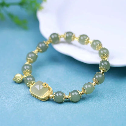 💥HOT SALE🌿Hotan Jade Beaded Bracelet