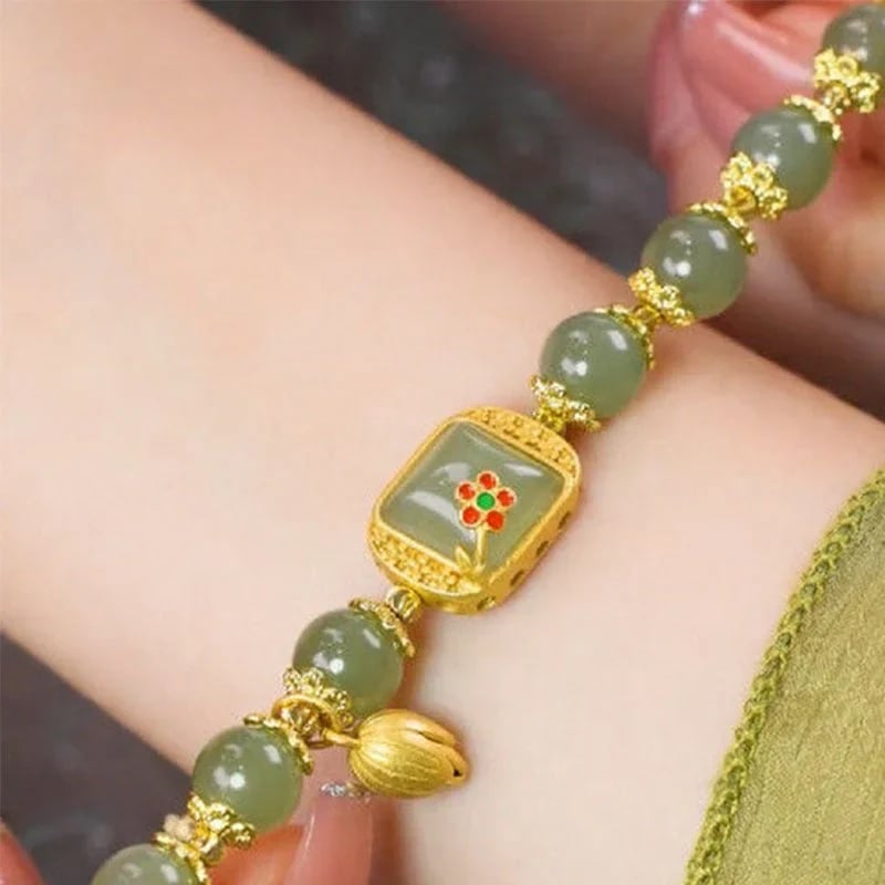 💥HOT SALE🌿Hotan Jade Beaded Bracelet