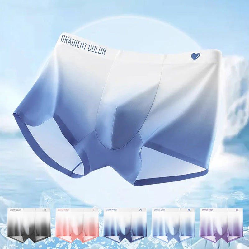 Best Gift - Men's Fashion Gradient Thin Ice Silk Medium Waisted Panties