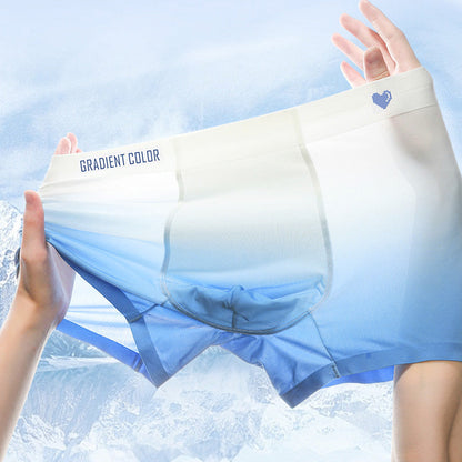 Best Gift - Men's Fashion Gradient Thin Ice Silk Medium Waisted Panties