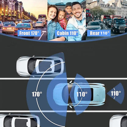 🔥2025 new hot sale🔥 HD 3-Lens Night Vision Wide Angle Dash Cam